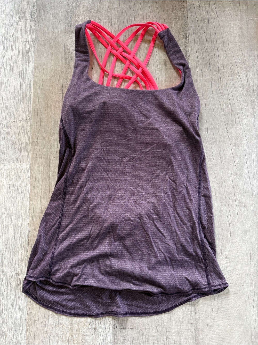 Lululemon Strappy Tank Top - Purple with Pink Back Straps